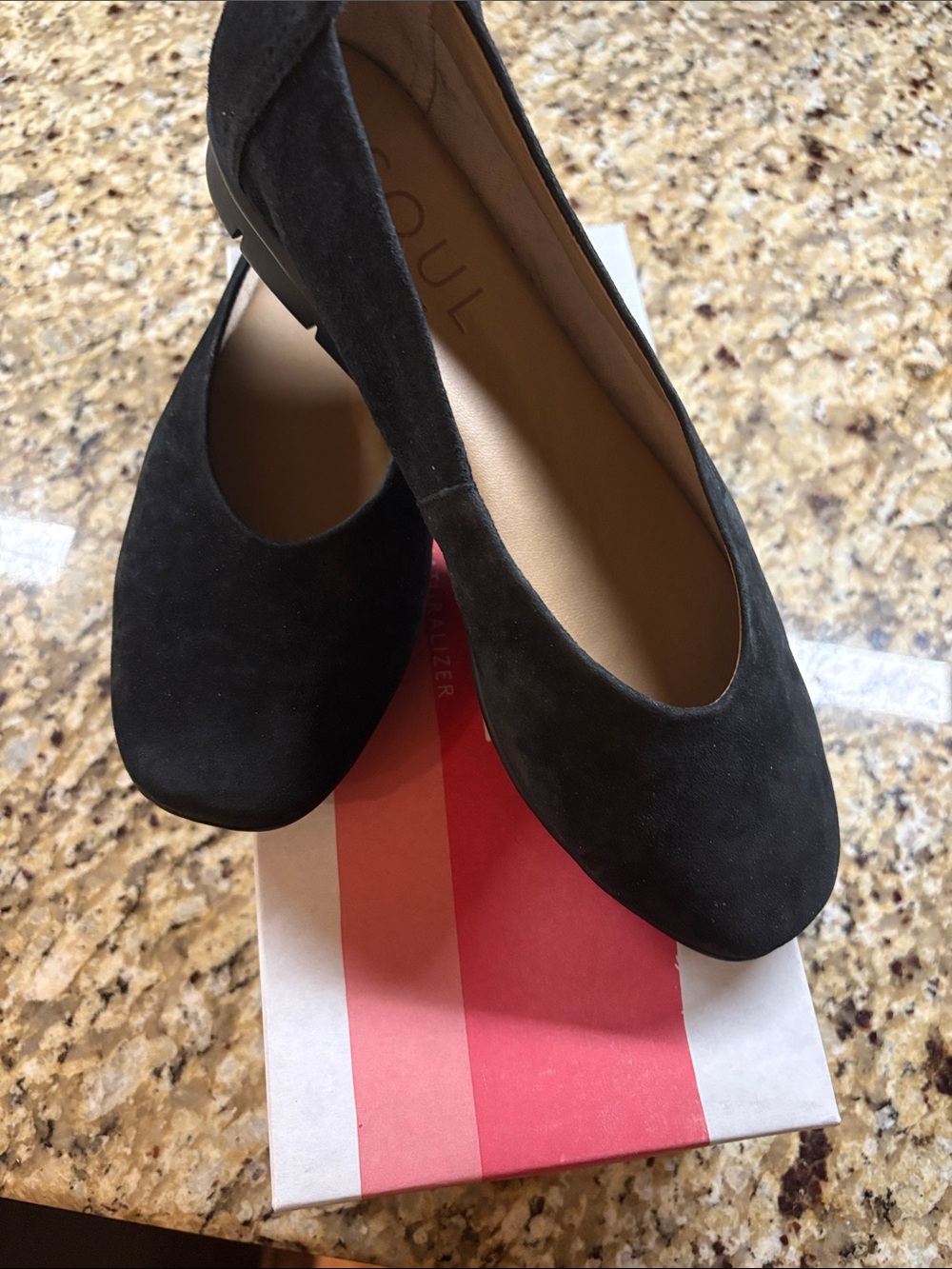 SOUL Naturalizer Black Suede Easy Slip-On Ballet Flats